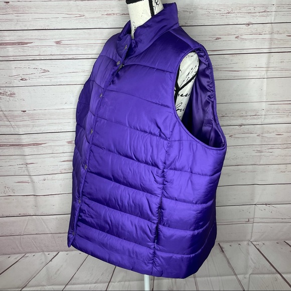 Daisy Fuentes Sz 3x Sport Women’s Purple Puffy Vest Full Zip Jacket